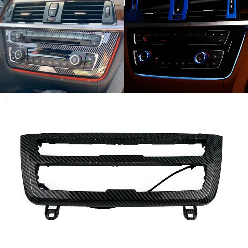 إكسسوارات إضاءة LED الداخلية لسيارة BMW 3 4 Series 3GT F30 F36 M3 M4 لوحة التحكم المركزية استبدال غطاء مصابيح الأجواء ثنائية اللون لون ألياف الكربون