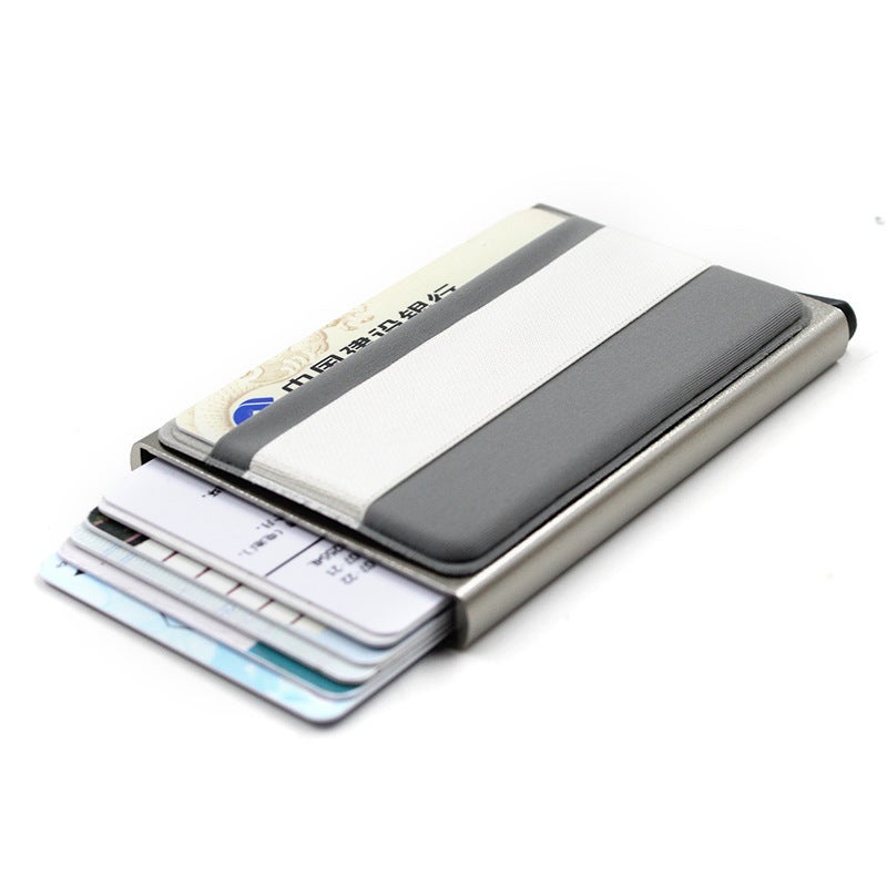Rfid Card Holder with Multiple Card Slots, Metal Card Holder, Aluminum Alloy Letter, Card Box with Automatic Pop-Up Aluminum Box, Card Holder, Portable - Image 4