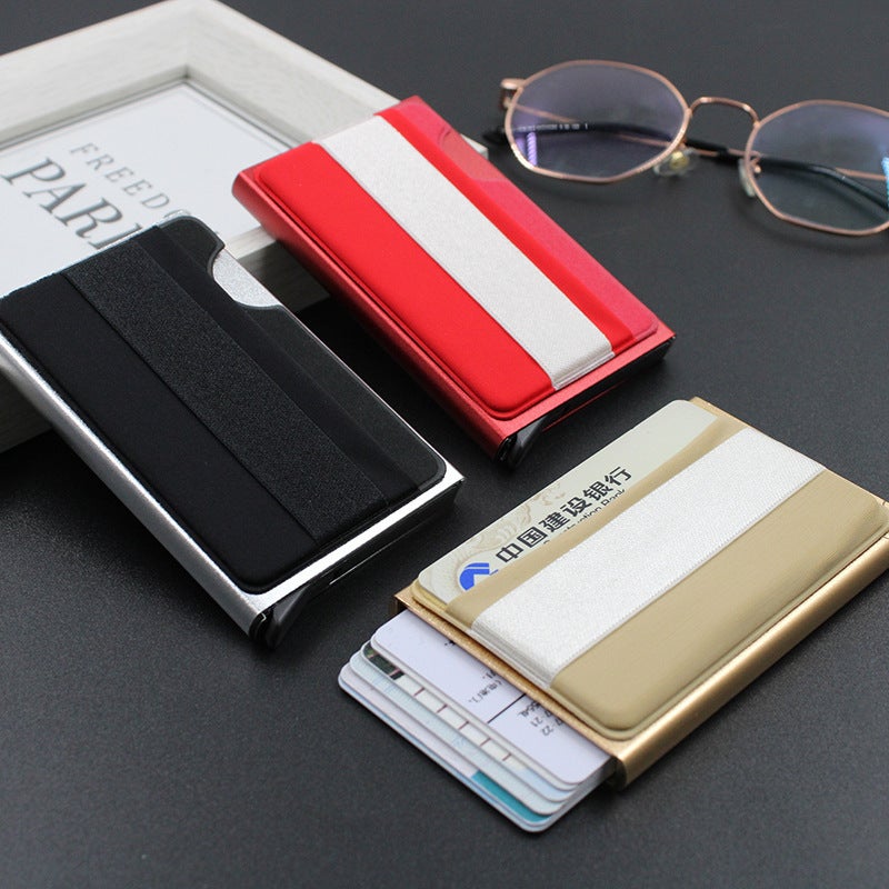 Rfid Card Holder with Multiple Card Slots, Metal Card Holder, Aluminum Alloy Letter, Card Box with Automatic Pop-Up Aluminum Box, Card Holder, Portable - Image 5