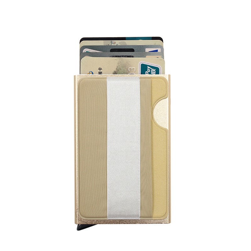 Rfid Card Holder with Multiple Card Slots, Metal Card Holder, Aluminum Alloy Letter, Card Box with Automatic Pop-Up Aluminum Box, Card Holder, Portable - Image 2