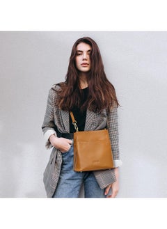 Kattee Leather Handbags For Women Soft Shoulder Tote Bucket Bags Crossbody Purses With 2 Straps Brown  - Image 2