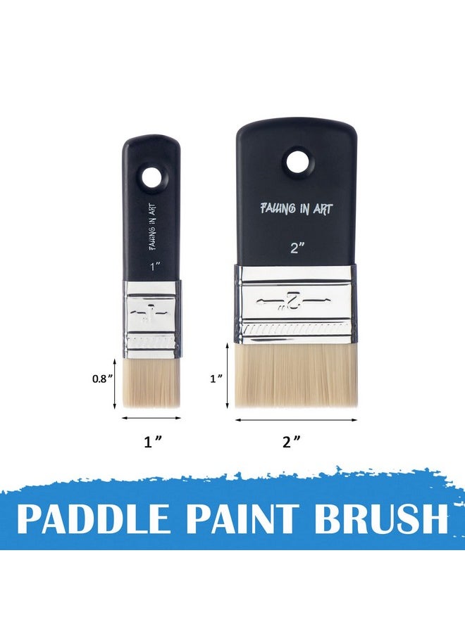 Falling In art - 2Pcs Flat Paddle Paint Brush, Scale Brush For Oil And Acrylic Paints(1 Inch, 2Inch) - Image 1
