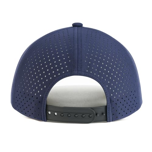 VOBOOM Men Quick Dry Baseball Cap Laser Cut Mesh Ball Curved Brim Snapback Hat (Navy Blue) - Image 4