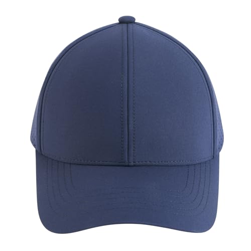 VOBOOM Men Quick Dry Baseball Cap Laser Cut Mesh Ball Curved Brim Snapback Hat (Navy Blue) - Image 2