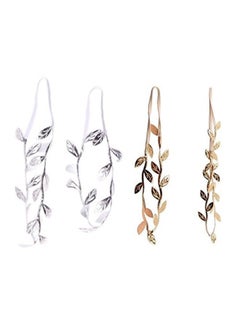 Yueton 4pcs Gold and Silver Leaves Headwear Hair Bands Headbands  - Image 1