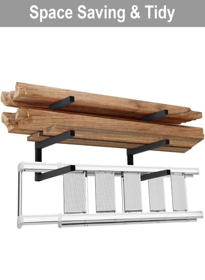 Tigerden Lumber Storage Metal Rack, 3-Level Wall-Mounted Organizer and Wood Rack, Indoor & Outdoor Storage Solution for Workshop or Garage - 1 Pack - Image 4