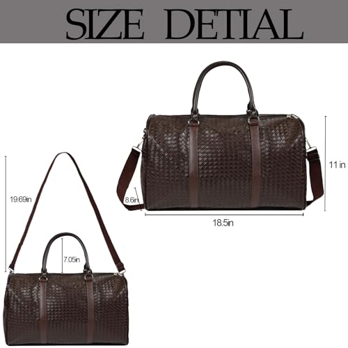 ERWUBA 27L SmallTravel Duffle Bag Weekender Bags for Women and Men with Shoe Compartment Foldable Waterproof Toiletry Bag Hospital Bags for Labor and Delivery Gym Bag (Coffee color) - Image 4