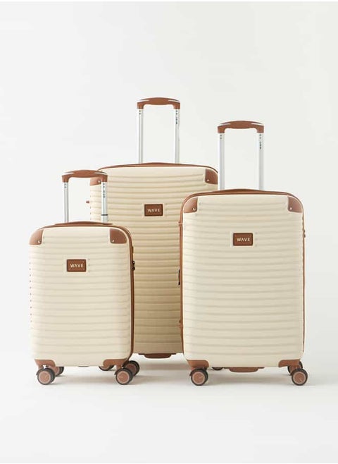 Textured 3-Piece Hardcase Trolley Bag Set with Retractable Handle