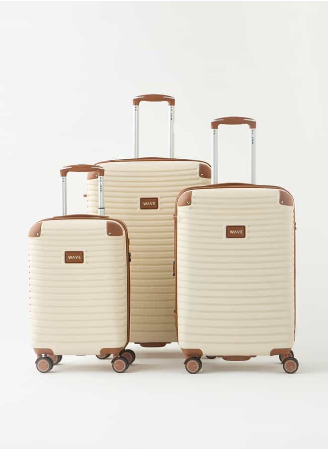Wave - Textured 3-Piece Hardcase Trolley Bag Set with Retractable Handle - Image 1