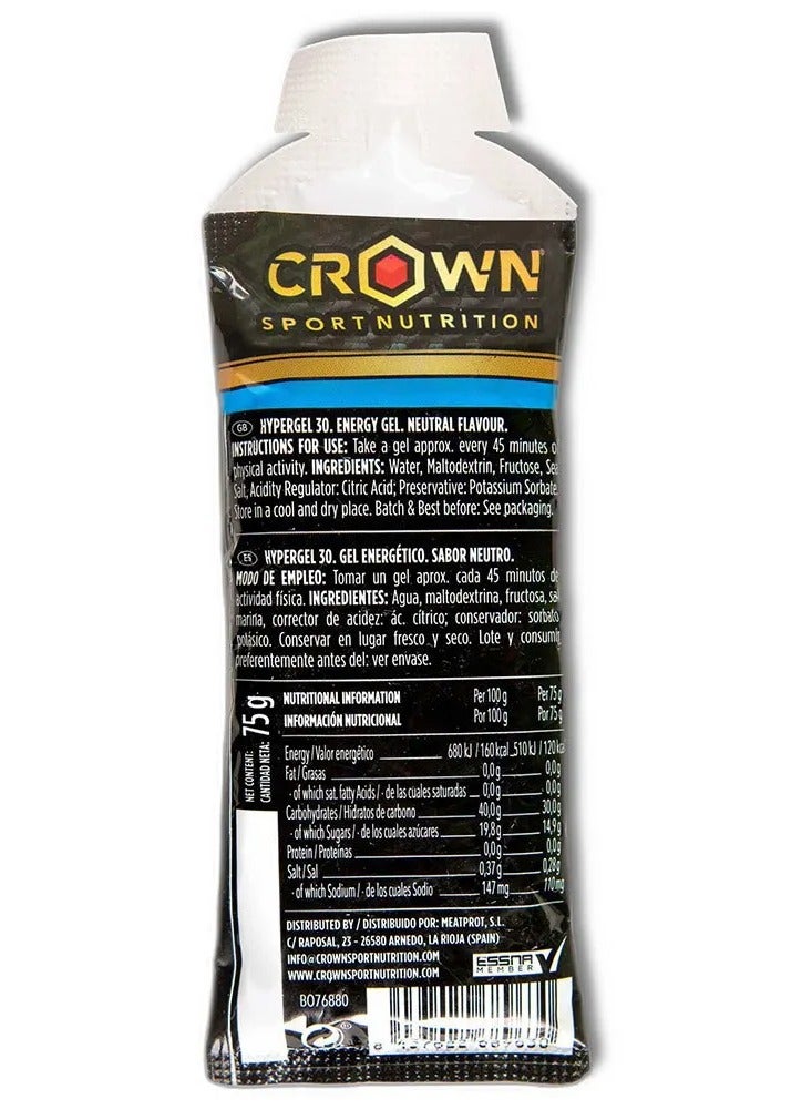 CROWN SPORT NUTRITION CROWN SPORT NUTRITION - HyperGel 30 Hydro, VEGAN Neutral Flavor (10 x 75grams) - Image 3
