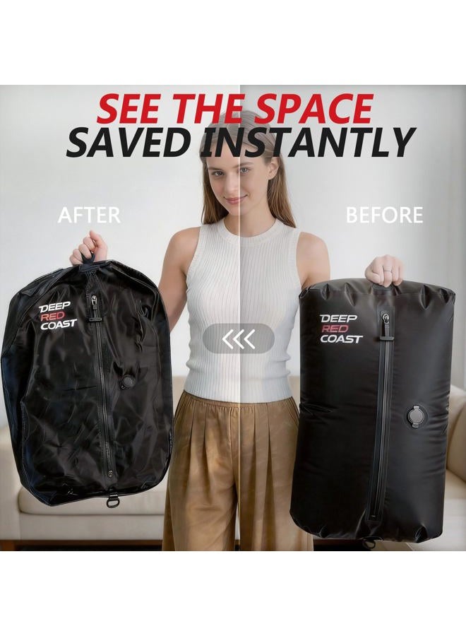 deepredcoast Vacuum Bags with Wireless Pump– Space Saver Compression Bags for Luggage, No Checked Baggage, Triple Your Luggage Space, IP68, Reusable, Fits 20/24/28 Inch Suitcase - Image 4