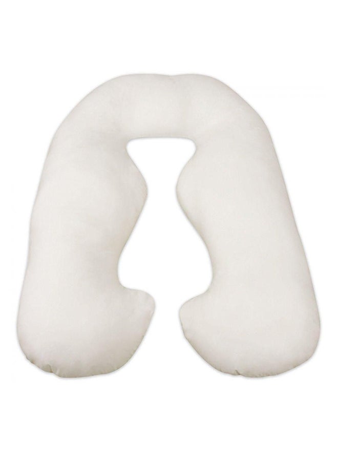 U-Shaped Comfortable Full Body Pillow Cotton White 120x80cm