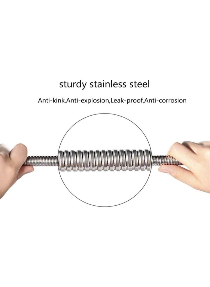 Extra long 1.75m stainless steel shower hose with solid brass connector, anti-kink and tangle-free. - Image 3
