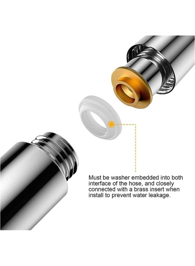 Extra long 1.75m stainless steel shower hose with solid brass connector, anti-kink and tangle-free. - Image 2