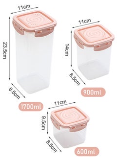 Perfii Premium PP Material Food Containers Set - 1700ml, 900ml, 600ml Sizes, Multi-Use, Leak-Proof & Travel-Friendly Food Storage for Kitchen and Outdoor Use  - Image 4