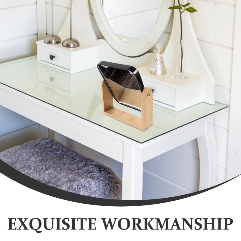 Double Sided Vanity Mirror With Stand 3X Magnification Portable 360 Swivel For Desk Bathroom - Image 4