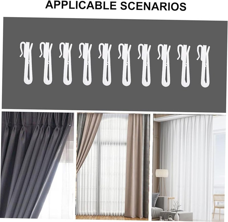 Adjustable Plastic Curtain Hooks 100 Pack Easy Install For All Window Drapery Types - Image 4