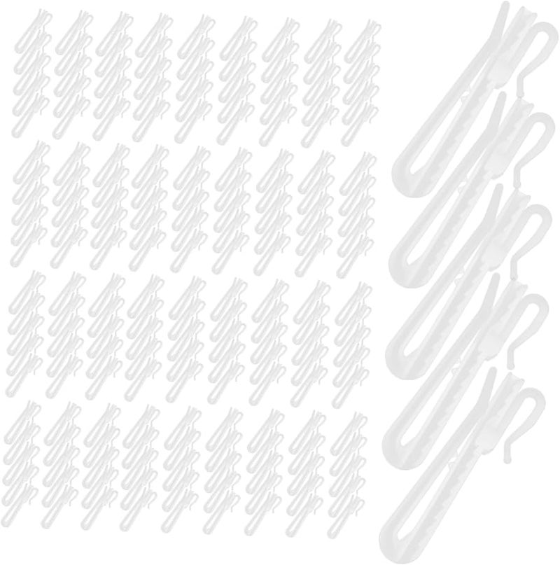 Adjustable Plastic Curtain Hooks 100 Pack Easy Install For All Window Drapery Types - Image 1