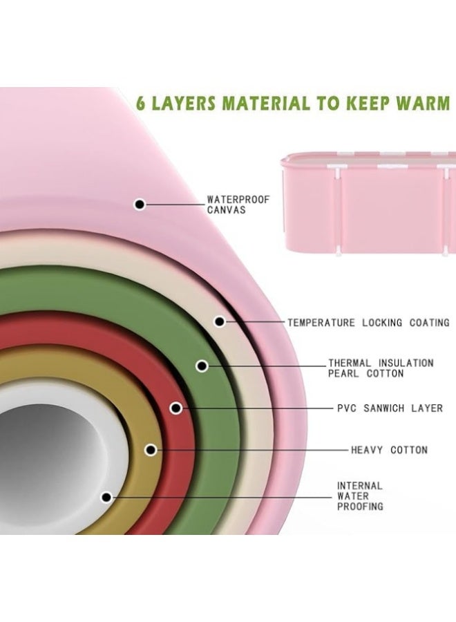 الدليبن حوض استحمام محمول، حوض استحمام قابل للطي، حوض استحمام قائم بذاته للبالغين، حوض استحمام سبا قابل للطي للحمام، حوض استحمام سبا للاستحمام بالثلج الساخن، صيانة فعالة لدرجة الحرارة (وردي) - Image 4