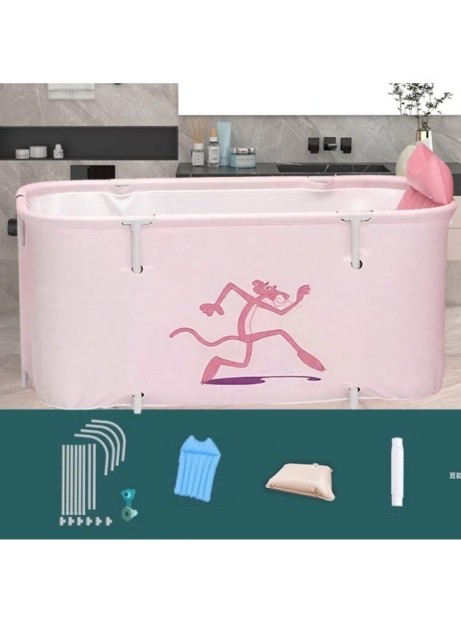 الدليبن حوض استحمام محمول، حوض استحمام قابل للطي، حوض استحمام قائم بذاته للبالغين، حوض استحمام سبا قابل للطي للحمام، حوض استحمام سبا للاستحمام بالثلج الساخن، صيانة فعالة لدرجة الحرارة (وردي) - Image 3