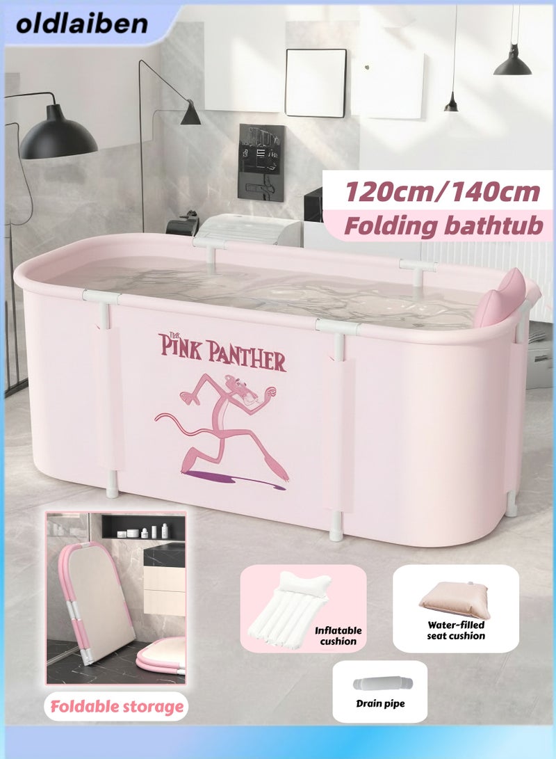 الدليبن حوض استحمام محمول، حوض استحمام قابل للطي، حوض استحمام قائم بذاته للبالغين، حوض استحمام سبا قابل للطي للحمام، حوض استحمام سبا للاستحمام بالثلج الساخن، صيانة فعالة لدرجة الحرارة (وردي) - Image 1