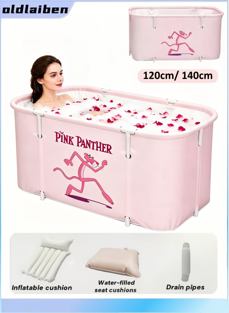 oldlaiben Portable Bathtub,Foldable Bathtub,Freestanding Soaking Bathing Tub For Adult,Bathroom Folding Spa Tub For Shower Stall,Spa Tub For Hot Ice Bath,Efficient Maintenance Of Temperature(Pink) - Image 1