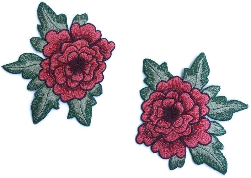 DaSync SYNC Big Rose Patches for Clothes 11 cm Flower Embroidery Embroidered Patch Suits Jeans Jackets Blouse Gowns Dupatta Saree Badges Bags Dresses Decoration Craft sew Stitch on Clothes 