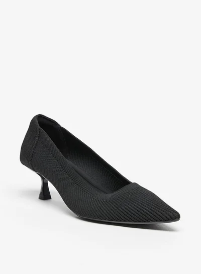 Celeste Women's Textured Slip-On Pumps with Kitten Heels