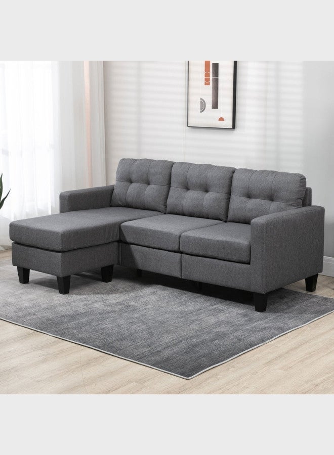 ALWASIT HOME Al Wasit Home Axel Fabric Corner Sofa I Modern Design L-Shape Sofas I Comfortable Living Room Seating Furniture For Home L 189 X W 130 X H 84 Cm - Grey - Image 1