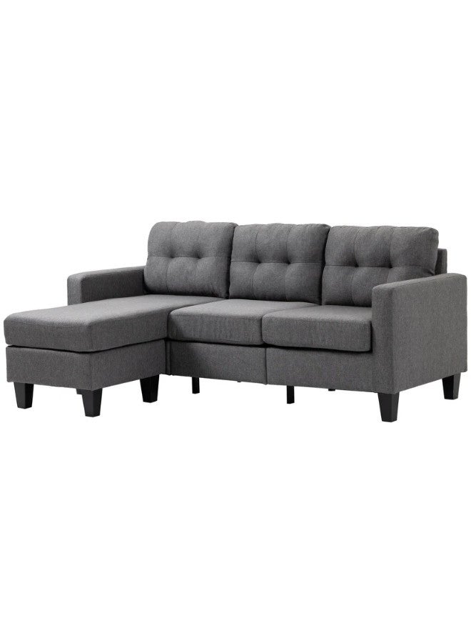 ALWASIT HOME Al Wasit Home Axel Fabric Corner Sofa I Modern Design L-Shape Sofas I Comfortable Living Room Seating Furniture For Home L 189 X W 130 X H 84 Cm - Grey - Image 3