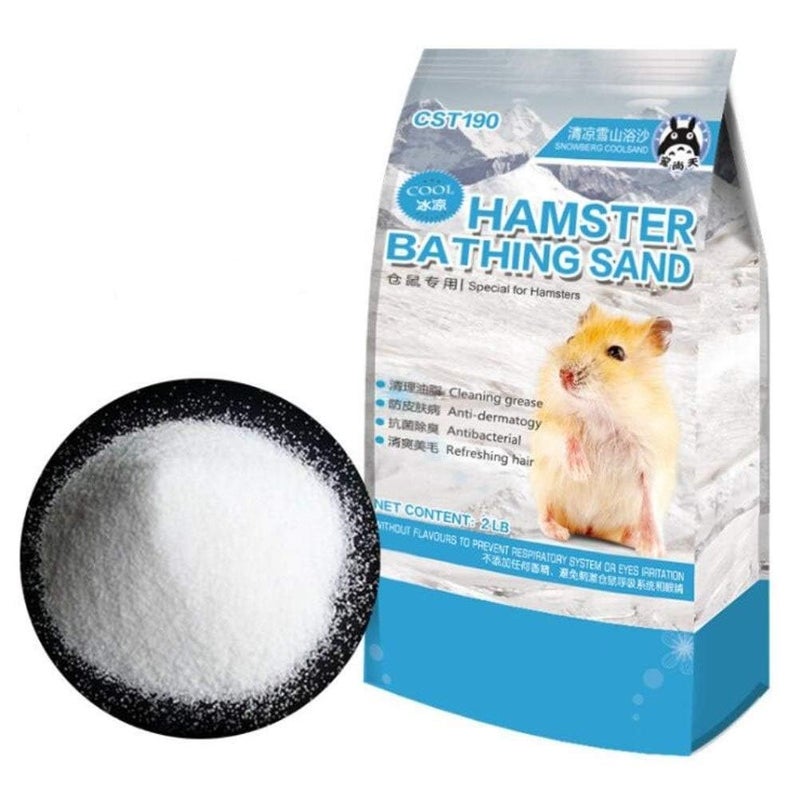 Hamiledyi Hamster Bath Sand 2 LB Dust Free Desert Sand Gerbil Powder Grooming Bath Potty Litter for Chinchillas Gerbil Syrian Mice Degu or Other Small Animals