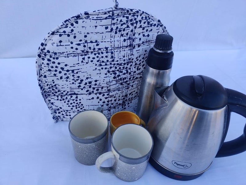 Malan Bai Mandala Tea Cozy Cover White Hand Block Winter Tea Cozy Cotton Tea Kettle Warmer Pot Cover Hot Coffee Cover Handamde Kitchen Décor Brand: Malan Bai (Pattern 10) - Image 4