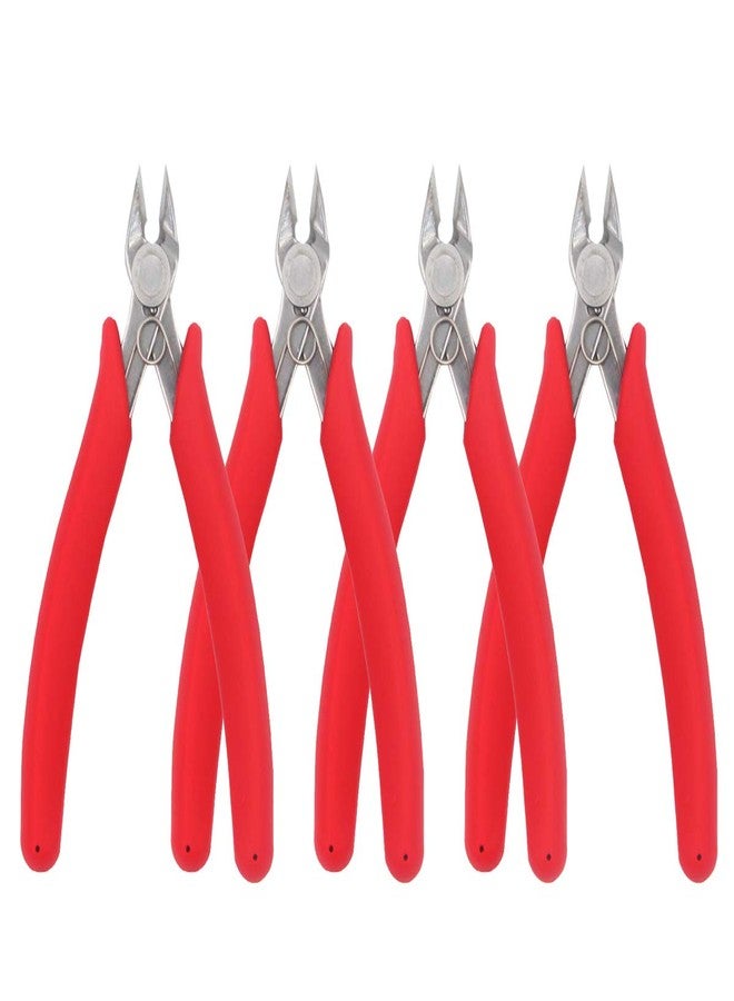 Miular Flush Cutters Pliers 5 Inch Precision Side Cutter Small Wire Cutting Pliers Sprue Cutter for Plastic Model jewelry Making, 4 Pack - Image 1