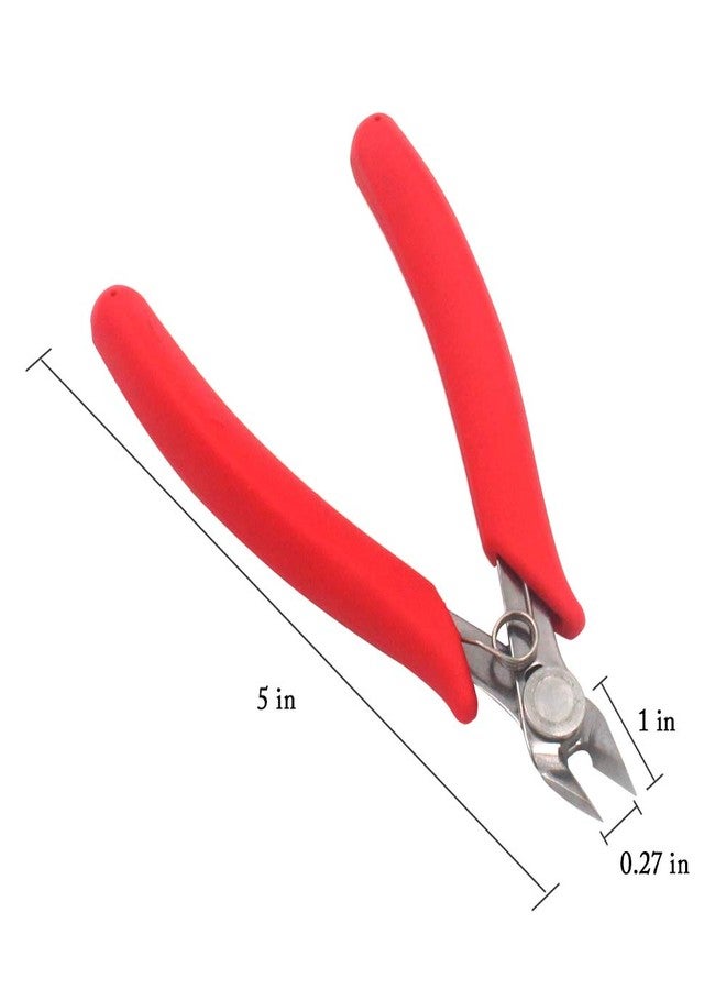 Miular Flush Cutters Pliers 5 Inch Precision Side Cutter Small Wire Cutting Pliers Sprue Cutter for Plastic Model jewelry Making, 4 Pack - Image 2