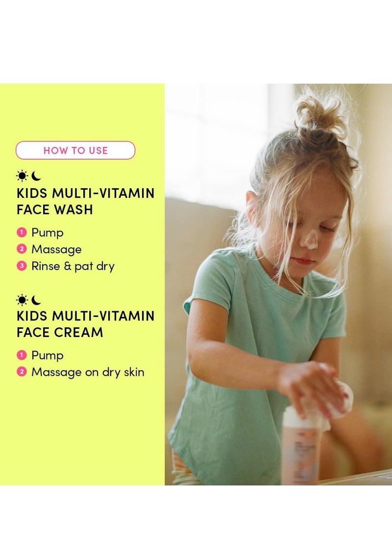 Evereden Evereden Kids Happy Face Duo (Cool Peach) - Multi-Vitamin Kids Face Wash & Cream Set - Clean, Vegan Skin Care for 3+ - Moisturizing, Nourishing, Protective  - Image 2
