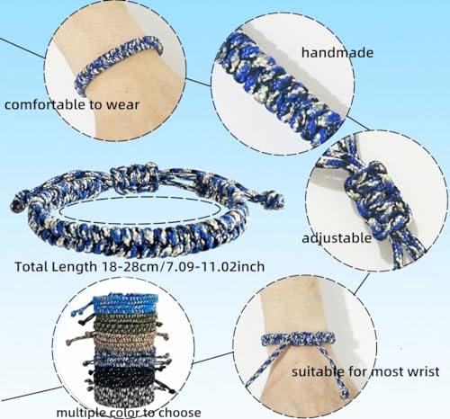 YANMIN 12 pcs Braided Friendship Bracelets for Teen Boys Adjustable Paracord Bracelets Handmade Goody Bag Stuffers Easter Basket Filler Tween Teenager Birthday Christmas Camping Party Favors - Image 5