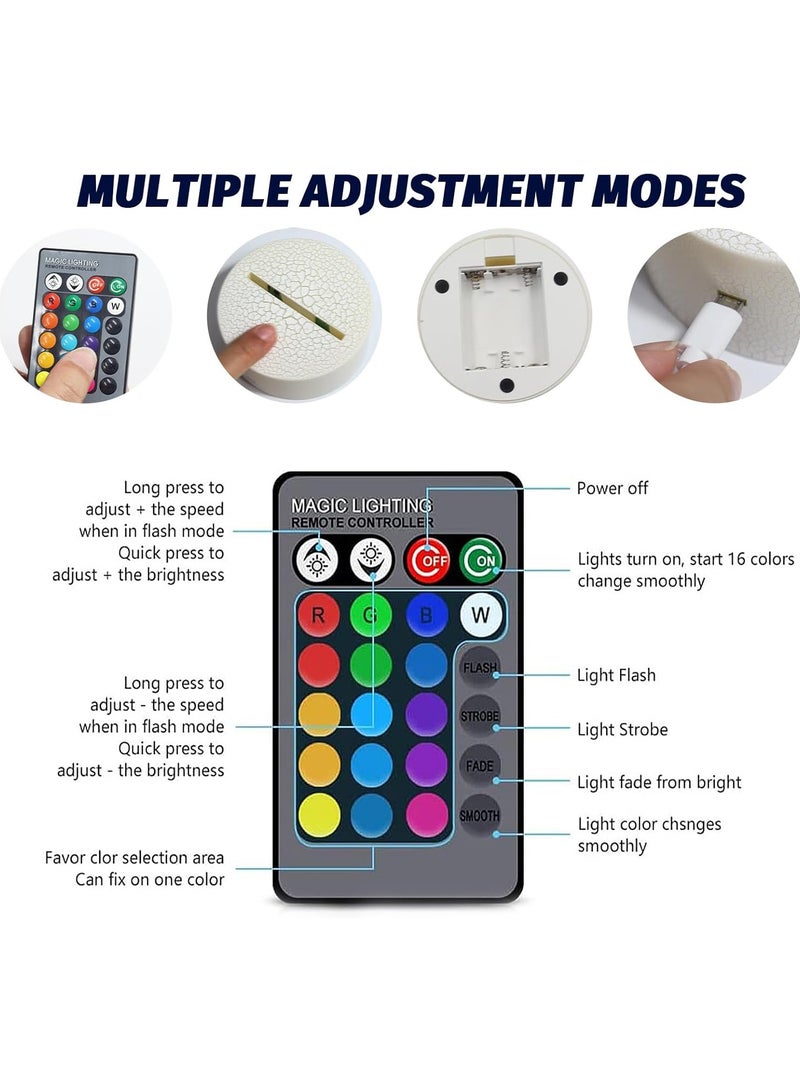 Y&D ONE PIECE Ace 3D night light remote control color changing LED desk light animation night light - Image 3