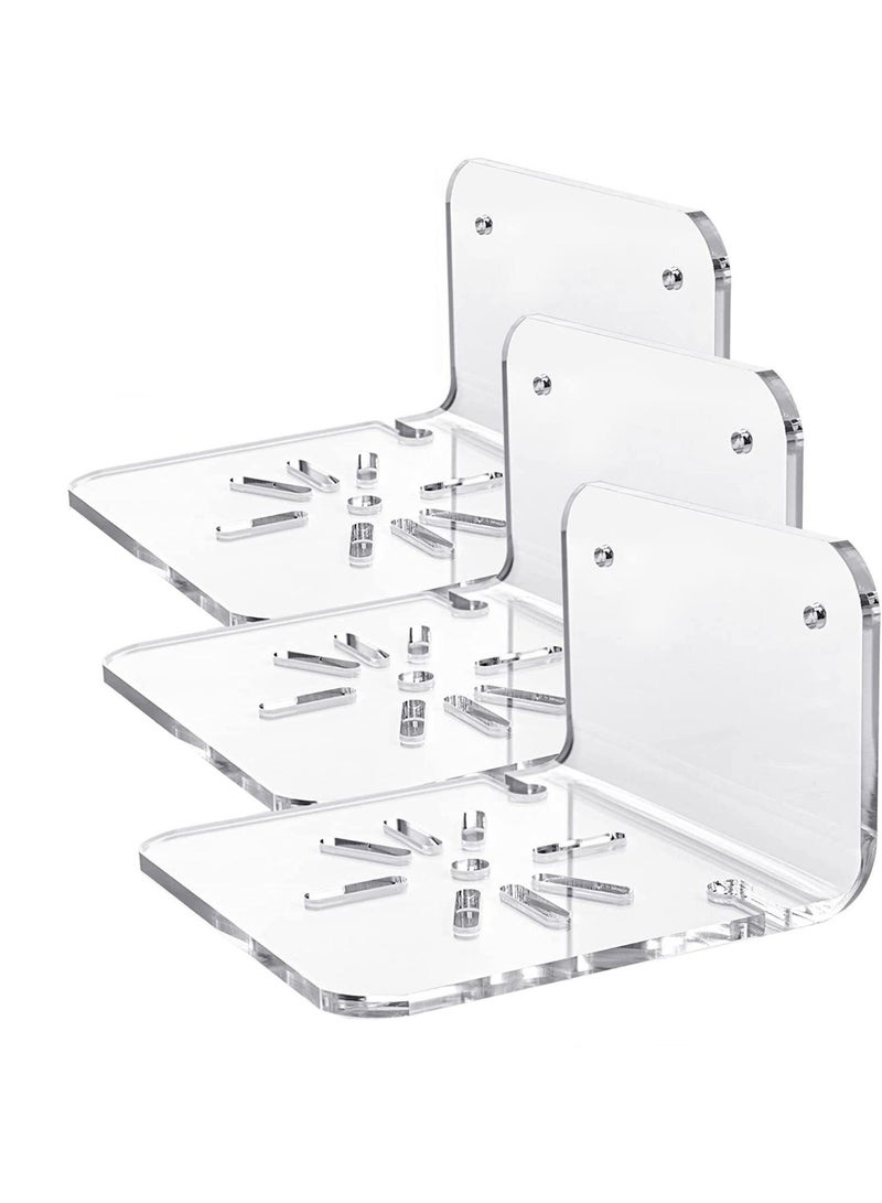 Acrylic Small Wall Shelf Set of 3 for Security Cameras, Baby Monitors, Speakers Easy to Install No Drill, with Cable Clips - Image 3