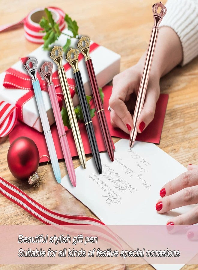 YOUMI Ballpoint Pens 3 PCS Sparkling Bling Diamond Crown Top Black Ink Refills Writing Pen Set Office Supplies Stationery Gift Suitable for School Office Home Wedding Decorate(Set3) - Image 3