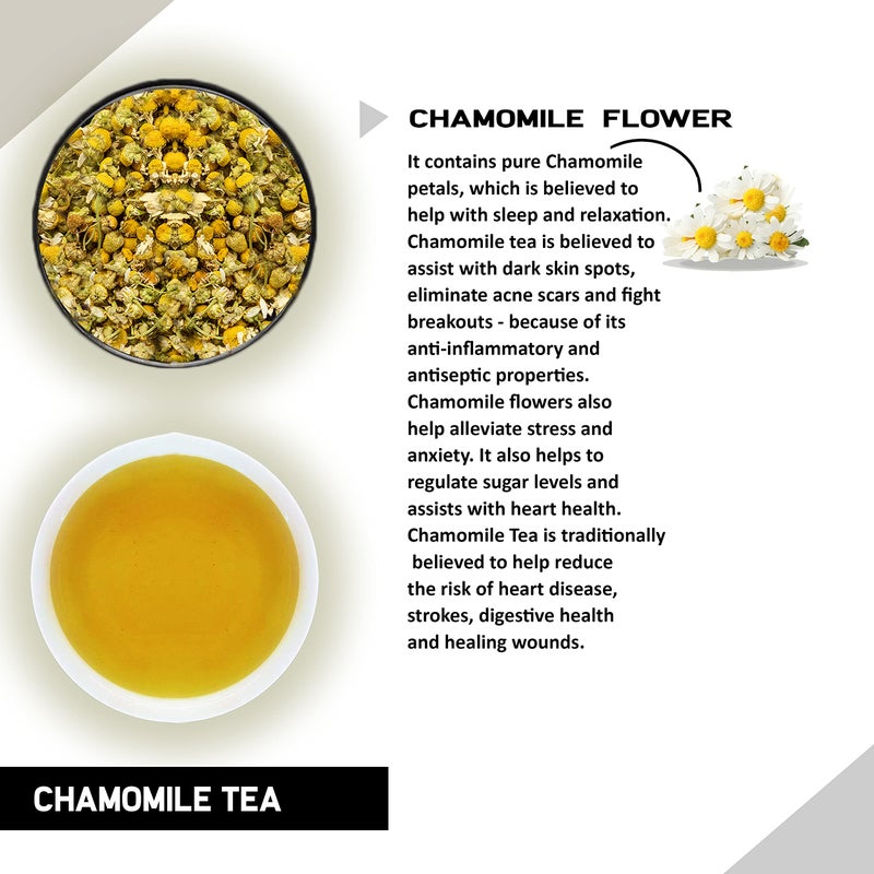 TEACURRY Chamomile Tea - 10 Tea Bags | Pure Chamomile Tea For Sleep and Heart Wellness | Chamomile Tea Caffeine Free 100% Natural Pure Chamomile Flower Tea - Image 2