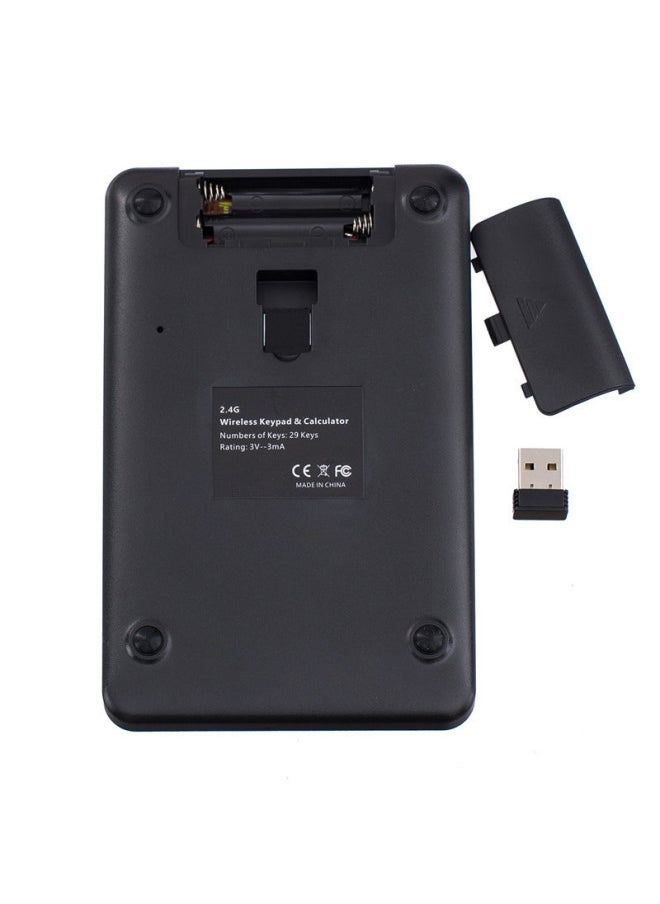 MC-56AG Wireless 2.4G 2-in -1 Digital Mini USB Business Bank Keypad With Display Calculator-Color:Black 2.4g Wireless