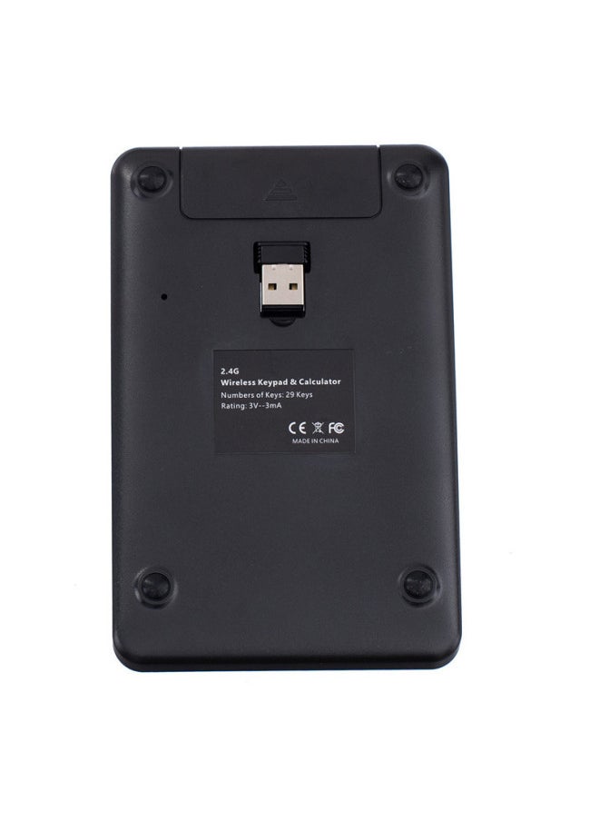 MC-56AG Wireless 2.4G 2-in -1 Digital Mini USB Business Bank Keypad With Display Calculator-Color:Black 2.4g Wireless