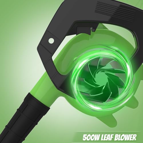 ORILEY 500W Electric Air Blower Garden Leaf Dust Cleaner 13000 RPM Suction 400GMS Airfoil Dirt Cleaning 170km/h Airflow with Unbreakable Body & Glossy Finish for Snow (Green) - Image 4