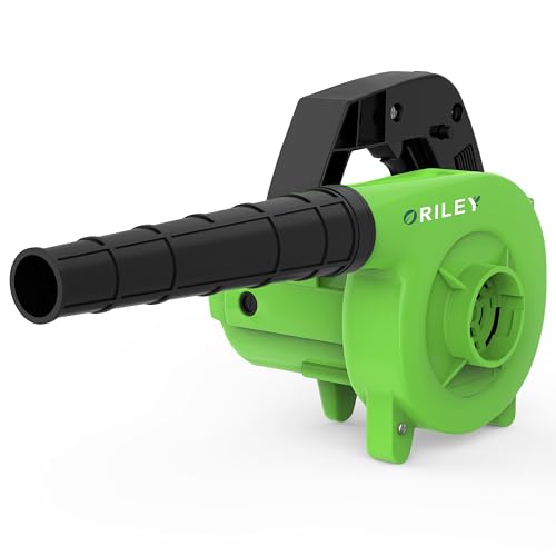 ORILEY 500W Electric Air Blower Garden Leaf Dust Cleaner 13000 RPM Suction 400GMS Airfoil Dirt Cleaning 170km/h Airflow with Unbreakable Body & Glossy Finish for Snow (Green) - Image 1