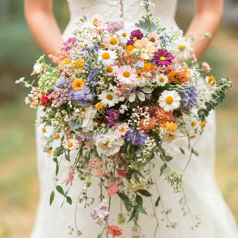 Giegxin Wildflower Wedding Bouquet for Bride Bridesmaid Spring Artificial Wildflowers Bridal Bouquet Fake Daisy Sunflower Boho Silk Floral for Wedding Arrangements Home Vase Centerpieces Outdoor Decor - Image 2