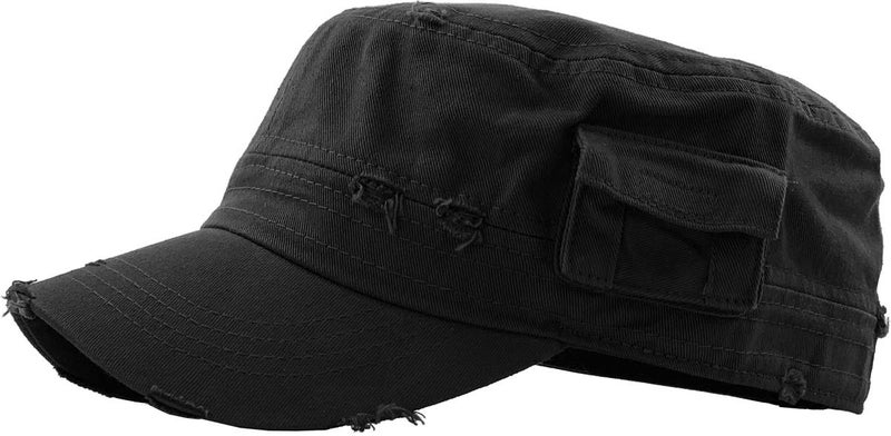 KBETHOS KBK-1465 BLK XL Cadet Army Cap Basic Everyday Military Style Hat (Now with STASH Pocket Version Available) - Image 3