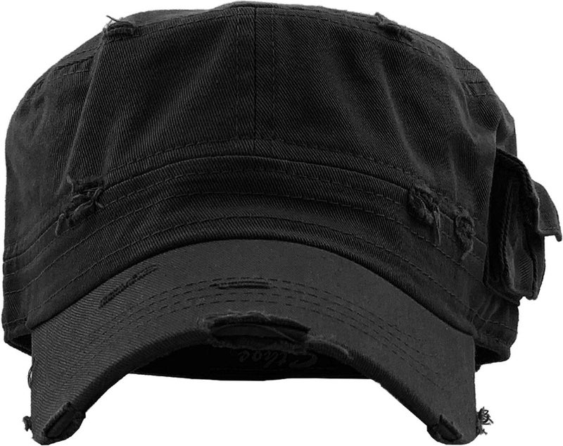 KBETHOS KBK-1465 BLK XL Cadet Army Cap Basic Everyday Military Style Hat (Now with STASH Pocket Version Available) - Image 2