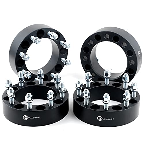 VLAOSCHI Black Forged 8x6.5 Wheel Spacers 2 Inch 9/16" Studs Compatible with Dodge 8 Lug for 1994-2010 RAM-2500 3500 | 1975-1997 F250 F350 (Must be with 9/16 Lugs) |1975-1986 C20 K20 C30 K30-Pack of 4 - Image 1