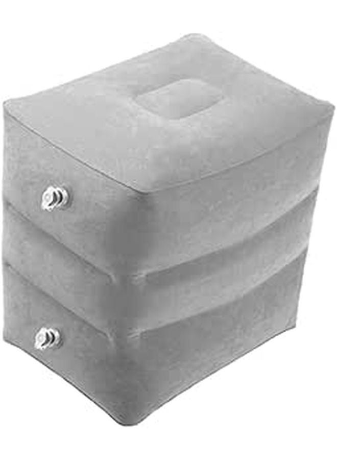 Inflatable Travel Foot Rest Pillow For Airplane And Train Grey Leg Support Cushion - Image 1