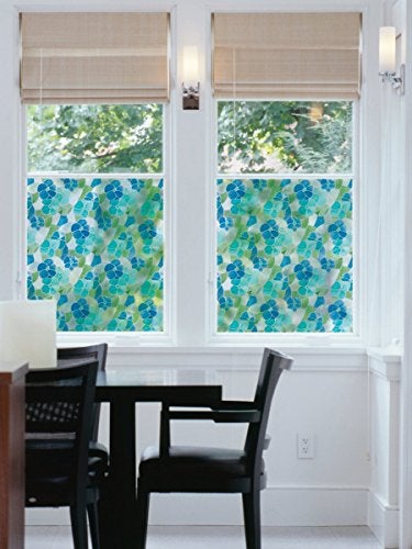 d-c-fix 346-0213 Self-Adhesive Privacy Glass Window Film, 17" x 78" Roll, Stained Glass Blue Green - Image 2
